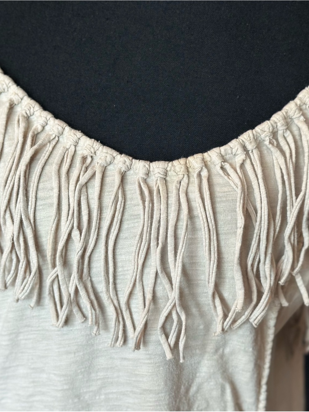 Boston Proper Fringe-Trim Spaghetti Strap Camisole - Cream - Picture 2 of 6